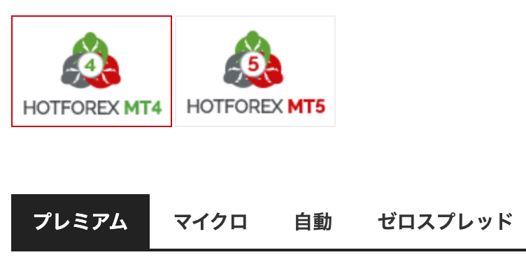 HotForexのmt4、mt5と口座タイプ