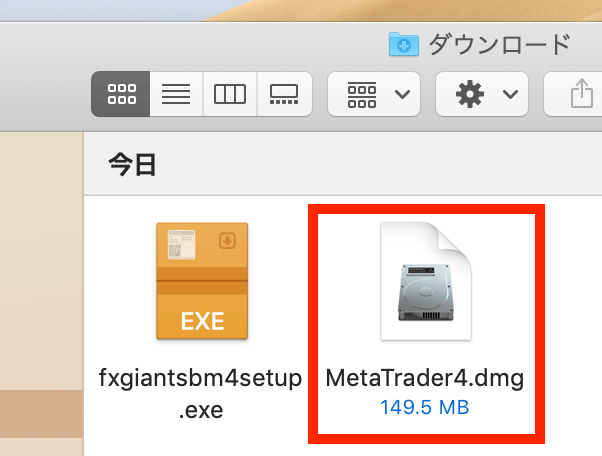 fxジャイアンツのMT4（MacOS）