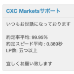 cxcマーケットの約定率と処理スピード
